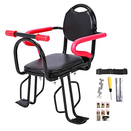 TWSOUL Rear Bicycle Seat for Child, Quick Dismounting Mount Kid Carrier, with Non-Slip Armrests, Protective Netand Pedals Padded Seat Belt, with Installation Tools (UP to 120 Pound)