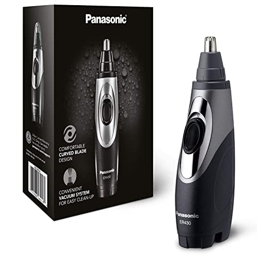 Panasonic Men’s Wet/Dry Nose & Ear Hair Trimmer with Vacuum Cleaning System, Broage Cleaning Cloth