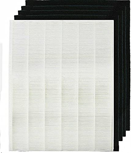 Merchandise Mecca Replacement 1 HEPA Filter and 4 Carbon Pre-Filters Compatible with Fellowes HF-300 fits Fellowes AP300PH HF300 AeraMax 290 300 DX95 Model…
