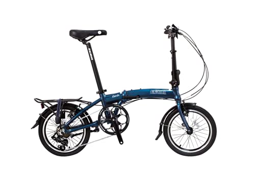 SoloRock 16″ 8 Speed Aluminum Folding Bike – Dash – V Brakes (Metallic Blue)