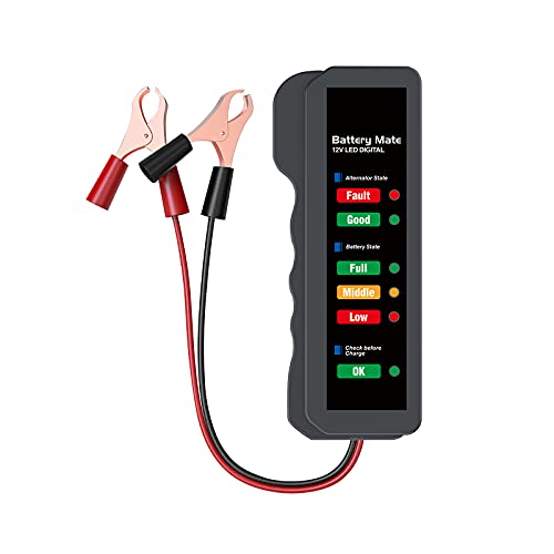 12V Car Battery Tester BM310 Automotive Battery Analyzer Check Alternator Battery Charging, 6 LED Indicators