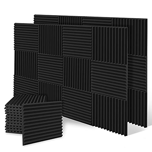 YCPOP 24 Pack Acoustic Panels Acoustic Foam – Sound proof Foam Panels, Acoustic Foam Panels Studio Foam Wedges, Sound Absorbing Wall Panels, Soundproof Foam Panels 1 inch X 12 inch X 12 inch