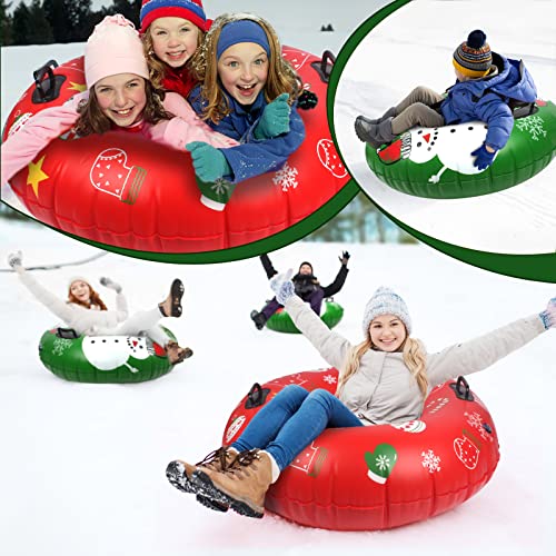 SANKUU Snow Tubes for Kids,36 Inches Inflatable Snow Sleds for Kids, Heavy Duty Inflatable Snow Tube 0.6mm Thick Wear-Resistant Sledding Tubes for Winter Outdoor Sports (‎2 Pack Christmas) | The Storepaperoomates Retail Market - Fast Affordable Shopping