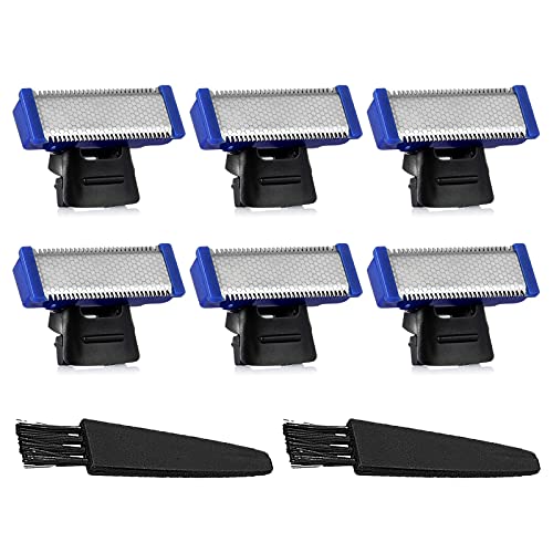 Razor Replacement Head Compatible with Micro Touches Solo Trimmer Replacement Cutter Head Solo Hybrid Shaver Replacement Blades Include 2 Cleaning Brush (6pcs)