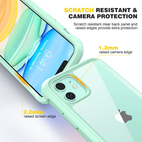 Diaclara Compatible with iPhone 11 Case, Full Body Rugged Case with Built-in Touch Sensitive Anti-Scratch Screen Protector, Soft TPU Bumper Case Clear Compatible with iPhone 11 6.1″ (Pistachio Green) | The Storepaperoomates Retail Market - Fast Affordable Shopping