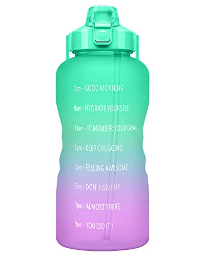 Maxesla 1 Gallon Water Bottle with Straw,Motivational Water Bottles with Times to Drink,128 OZ BPA Free Water Jug,LeakProof Large Water Bottle ,Enough Water Daily for Sports, Fitness,Home,Outdoor
