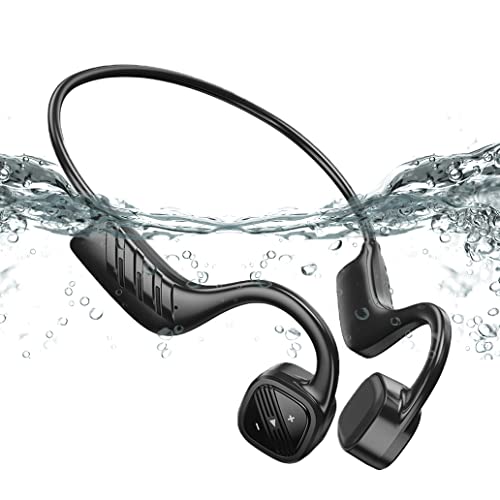 Swimming Bone Conduction Headphones, IPX8 Waterproof Earbuds, Bluetooth Open Ear Wireless Sports Headset with MP3 Play 16G Memory for Running Swimming (Black) | The Storepaperoomates Retail Market - Fast Affordable Shopping