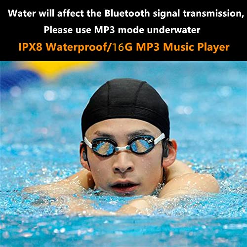 Swimming Bone Conduction Headphones, IPX8 Waterproof Earbuds, Bluetooth Open Ear Wireless Sports Headset with MP3 Play 16G Memory for Running Swimming (Black) | The Storepaperoomates Retail Market - Fast Affordable Shopping