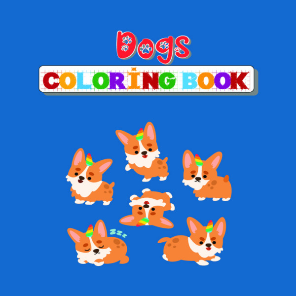 Dog Coloring Book Printable Worksheet For Kid