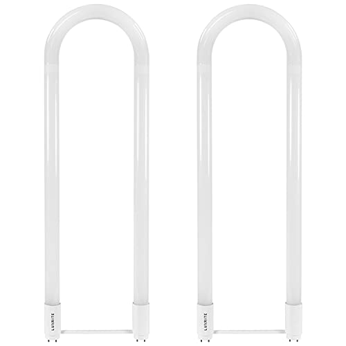 LUXRITE U Bend LED Tube Light, T8 T12, 18W (32W Equivalent), 3000K Soft White, 2000 Lumens, Fluorescent Light Tube Replacement, Direct or Ballast Bypass, DLC and ETL Listed, G13 Base (2 Pack)