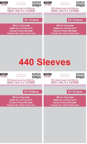 Sleeve Kings “XXL Super Large” Card Sleeves 101.5 X 153 mm (4×110 Pack, 440 Sleeves)