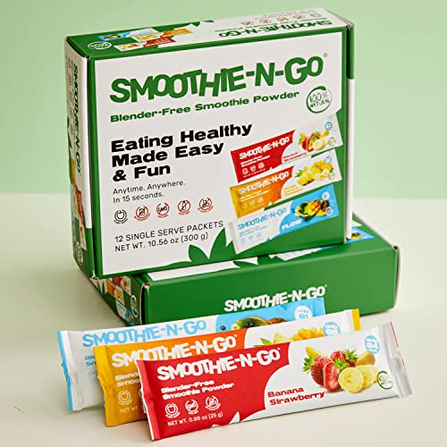 Smoothie-N-Go Freeze Dried Fruit Smoothie Mix Powder, Variety Pack – Healthy Snacks, Plant Based, with Real Fruits & Veggies, Vitamins & Fiber, Superfoods, Gluten Free, Low Calorie, Non-GMO, No Sugar Added | The Storepaperoomates Retail Market - Fast Affordable Shopping