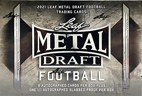 2021 Leaf Metal Draft JUMBO Football box (TEN Autograph cards/bx)