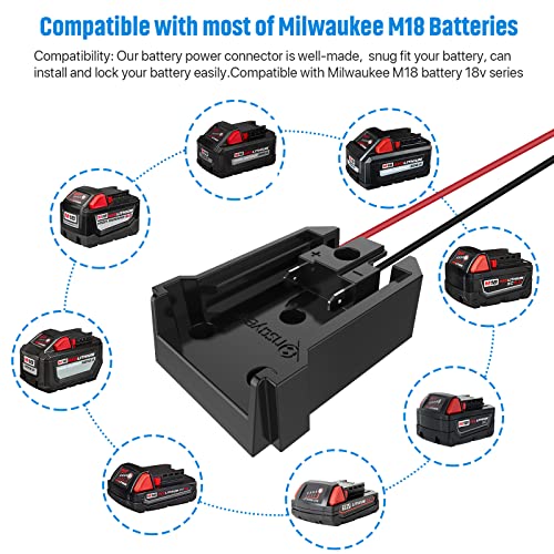 Power Wheel Adapter with Fuse & Switch, Secure Battery Adapter for Milwaukee 18V Lithium Battery, with 12 Gauge Wire, Good Power Convertor for DIY Ride On Truck, Robotics, RC Toys and Work Lights | The Storepaperoomates Retail Market - Fast Affordable Shopping