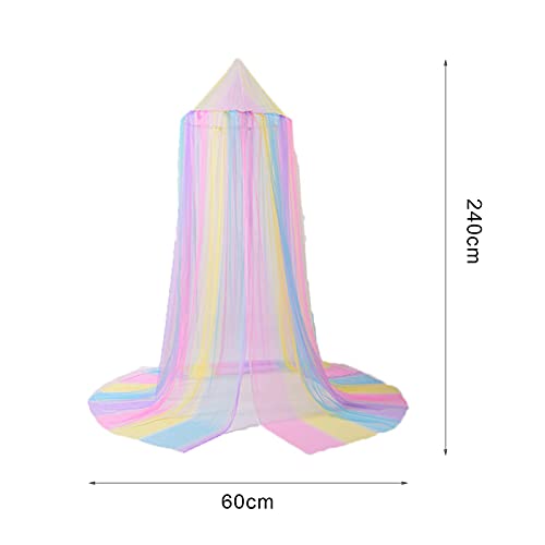 HEVIRGO Bed Canopy Mosquito Net, Hanging Travel Netting Curtains, Play Tent Bedding, Mosquito Net Soft Star Sequin Net Yarn Cute Canopy Crib Curtain for Baby Room – Rainbow Color | The Storepaperoomates Retail Market - Fast Affordable Shopping