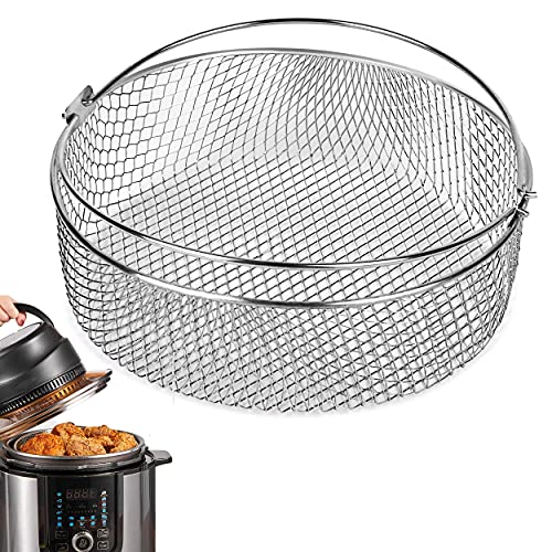 Air Fryer Basket for Instant Pot 6, 8Qt,Mesh Steamer Basket for Ninja Foodi 6.5, 8Qt,Air Fryer Grill Crisper Basket,Air Fryer Replacement Crisping Basket with Handle,Accessories for Air fryer