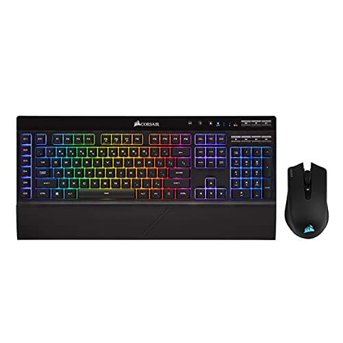 CORSAIR WIRELESS Gaming Bundle – K57 RGB WIRELESS Gaming Keyboard – HARPOON RGB WIRELESS Gaming Mouse – Hyper-Fast SLIPSTREAM WIRELESS Technology