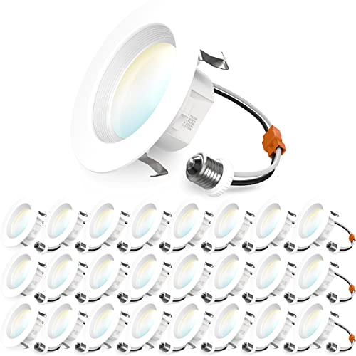 Sunco Lighting 24 Pack 4 Inch LED Can Lights Retrofit Recessed Lighting, Selectable 2700K/3000K/3500K/4000K/5000K Dimmable, Baffle Trim, 11W=40W, 660 LM, Replacement Conversion Kit, UL Energy Star
