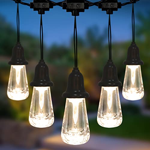 MuDay Outdoor String Lights,20 Bubble Vintage Bulbs with 29V Safe Adaptor 9.84FT Wire, Hanging Lights for Outside,LED Garden Lights for Home Party Patio Porch Wedding Decor.(Warm White)