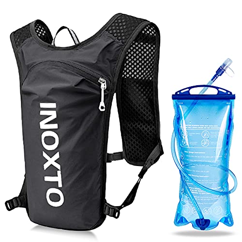 Hydration Backpack Random Color Black or Blue with 2L Hydration Bladder Lightweight and Quick-Dry Water Bladder Backpack for Camping, Hiking, Cycling, Running