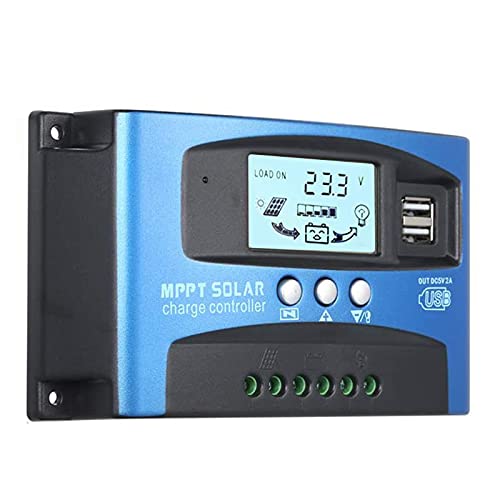 CDIYTOOL 100A MPPT 36V/48V/60V Solar Charge Controller with LCD Display, Multiple Load Control Modes Dual USB MPPT Multi-Function LCD Displays Solar Charge Controller