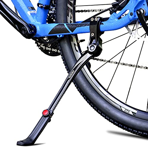 Bike Kickstand – Alloy Adjustable Height Rear Side Bicycle Kick Stand, for 24″ – 29″ Mountain Bike/Road Bike/BMX/MTB