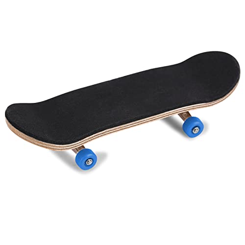 GLOGLOW Mini Finger Skateboard, Wooden Finger Board Professional Skateboard Kit Hand Skateboard Party Favors(Dark Blue)