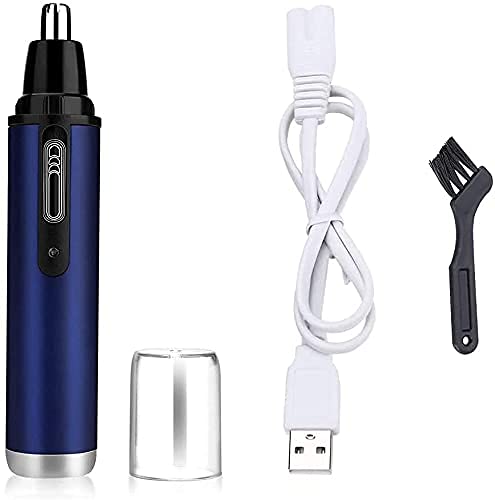 YunQin Electric Shaving Nose Ear Trimmer USB Charging Nose Hair Trimmer for Men Shaving Hair Removal Razor Beard Cleaning Machine (Blue)