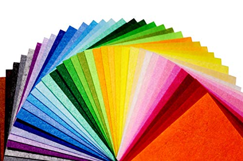 42PCS Colored Felt Fabric Sheets, 6 x 6 inches Macdori Craft Felt Squares for DIY Craft and Sewing Projects