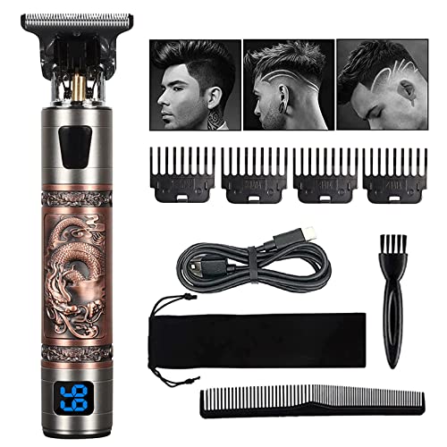 Mens Clipper Cordless Hair Clippers, Razor Electric Professional Beard Trimmer Grooming Shaving Machine Self Hair Cutting Haircut Trimmers Cutter，Golden
