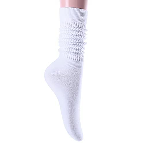 Zmart Novelty Slouch Socks Women, Slouchy Socks Women, Girls Stacked Socks, White