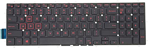 Replacement Keyboard for Dell G7 7588 7590 7790, G5 5587 5590, G5 SE 5505, G3 3579 3779 3590 Series Game Laptop, Dell G7 7588 Replacement Keyboard with Red Frame with Backlit US Layout