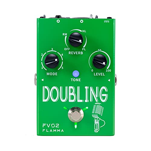 FLAMMA FV02 Vocal Pedal Processor Doubling Effects with Reverb Chorus Effects Support Multiple Vocal Modes 48V Phantom Power