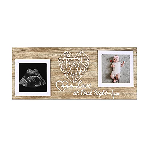 Baby’s First Sonogram Frame,Sonogram Ultrasound Frame for Two Scan Photo Keepsake Frame Gift for Pregnant Mom to be (Love At First Sign) (Love At First Sign)