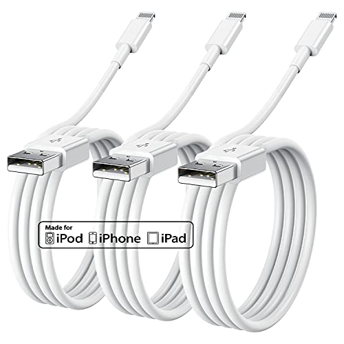 3Pack 10Ft Apple Charger Cable, [Apple MFi Certified]Long Apple Lightning to USB Cable 10 Feet,Fast iPhone Charging Cord 10 Foot for Apple iPhone 13/12/11 Pro/11/XS MAX/XR/8/7/6s/6/5S/SE iPad Original