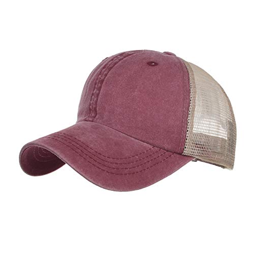 CLAPE Mesh Trucker Hats Cotton Dad Hat Soft Cotton Sun Hat Summer Unstructured UV Sun Protection Hat Cap