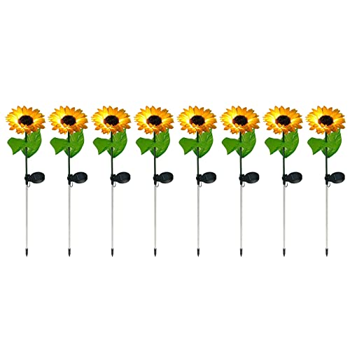 Sunflower Solar Lights, Blueguan 8 Pack Solar Sunflowers Outdoor Garden Lights Waterproof IP65, Durable Rechargeable Solar Sunflower Lights Decorative for Lawn Yard, Christmas Patio Pathway Décor | The Storepaperoomates Retail Market - Fast Affordable Shopping