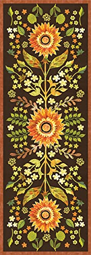 Studio M Floor Flair Indian Summer Floral Bold Floral – 2.5 x 7 Ft Decorative Vinyl Rug – Non-Slip, Waterproof Floor Mat – Easy to Clean, Ultra Low Profile – Printed in The USA