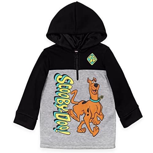 Scooby-Doo Toddler Boys Fleece Half-Zip Pullover Hoodie Grey / Black 5T