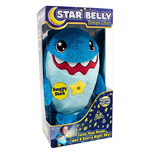 Ontel Star Belly Dream Lites, Stuffed Animal Night Light, Snuggly Blue Shark – Projects Glowing Stars & Shapes in 6 Gentle Colors, As Seen on TV