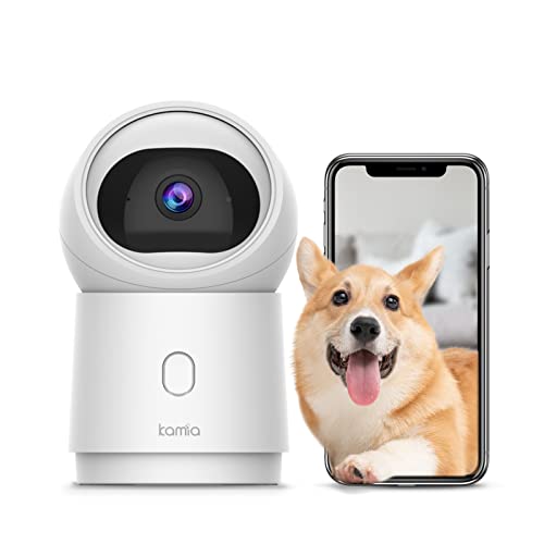 2K Pet Dog Monitor Camera with App, Kamia 4MP ProHD Indoor Security Camera, Panoramic Motion Tracking & Alert, Works with Alexa & Google Home, IR Night Vision, 2-Way Audio, Pan & Tilt, No Subscription