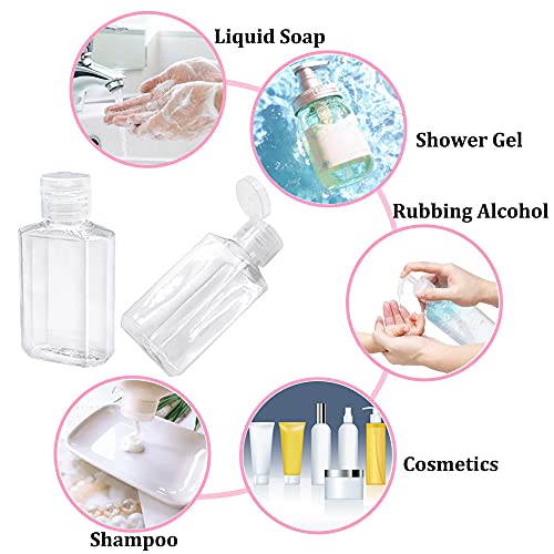 40 Pack 2 Oz Plastic Refillable Bottles with Flip Cap,Clear Empty Hand Sanitizer Bottles,Portable Reusable Containers with Lids for Shampoo,Body Soap,Toner and Lotion | The Storepaperoomates Retail Market - Fast Affordable Shopping