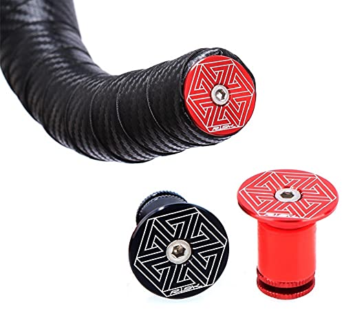 Handlebar Grip End Caps Bike Bar End Plugs for Most Bicycle, Mountain Bike, Road Bike, MTB, BMX, Two Color Options, 2 PCS / Pack (Red)