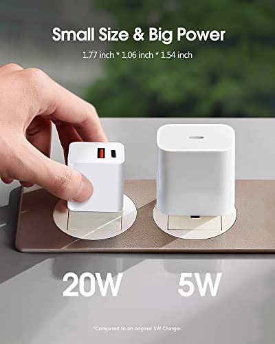 USB C Charger, Charger for iPhone, Fast Charger Block, Udaton 20W Dual Port New USB C Wall Charger for Apple Watch Series 8, Type C Charging Brick Compatible for Apple ipad iPhone 13 14 Pro Max, White | The Storepaperoomates Retail Market - Fast Affordable Shopping
