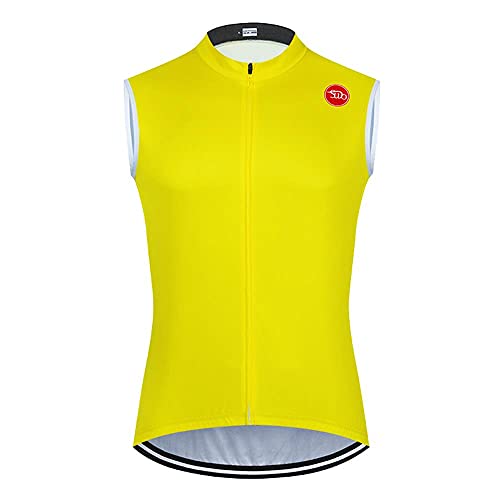 SUDUSUDO Men’s Cycling Jersey Sleeveless Tops Clothing Bike Shirts Vest Breathable Bicycle Clothing Jacket, Large