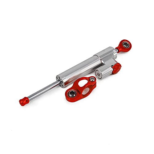 SPEDWHEL Steering Damper Skateboard Directional Stabilize Dampers for Dualtron Thunder DT3 Zero 10X Kaabo Mantis Electric Scooters Parts (Silver with red)