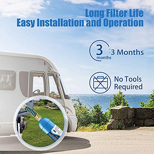 2 Packs of RV Inline/Marine Water Filter With Flexible Hose Protector, NSF Certified, Dedicated for Gardening, RVs, Campers, Trailer, Compatible with Camco 40043 KDF Filter | The Storepaperoomates Retail Market - Fast Affordable Shopping