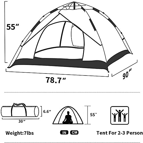 Napfox Pop up Camping Tent Outdoor Waterproof 3-4 Person Folding Cabin Tent Hiking Family Camping Tent Family Tent Travel Season (Blue) | The Storepaperoomates Retail Market - Fast Affordable Shopping
