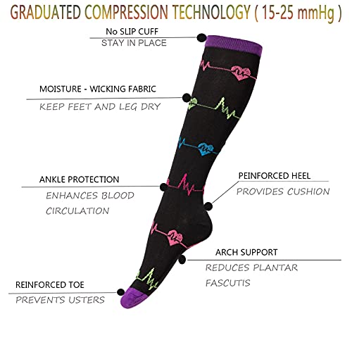 4 Pairs Compression Socks for Women & Men,for Nurses,Youth,Nursing,Running,Travel | The Storepaperoomates Retail Market - Fast Affordable Shopping