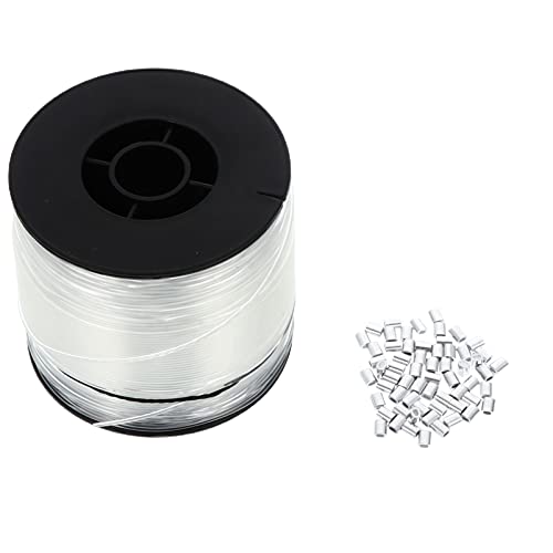 Healifty Fishing Line Nylon Fishing String Wire Strands Fishing Line Wire Leader Elastic Thread with 60 Aluminum Tackle for Fishing Lover Fishman 200M White